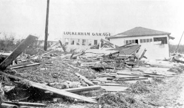 Hurricane Donna damage to Cockerham Garage - Upper Matecumbe Key, Florida